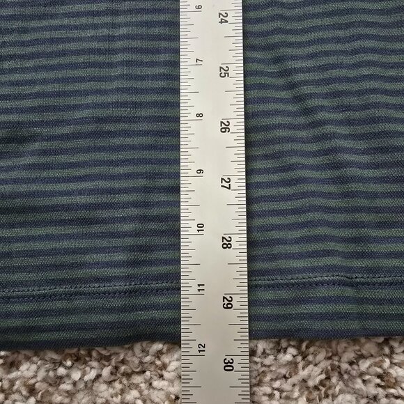 Men's J. Crew Slim Fit Extra-Large Blue/Green Stripped Performance Polo - Picture 4 of 5